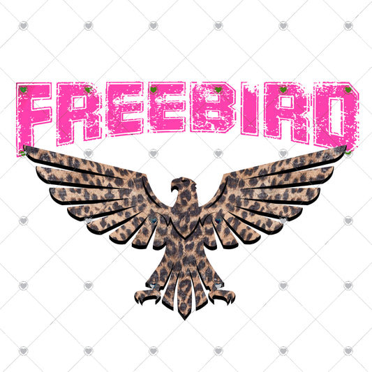 Pink Freebird Ready To Press Sublimation and DTF Transfer