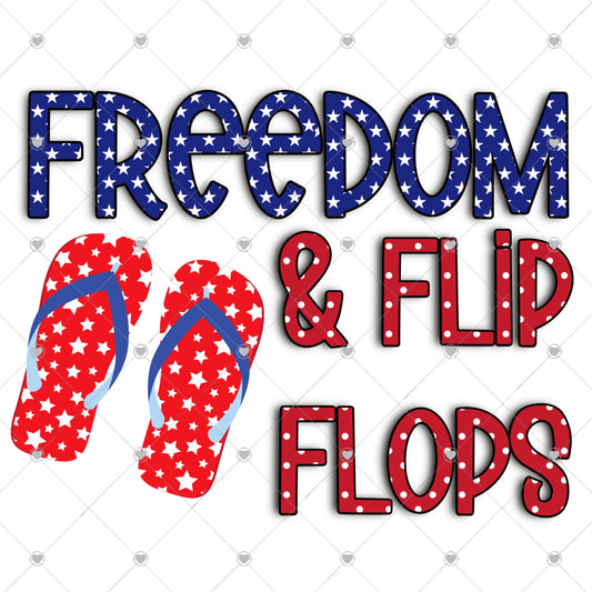 Freedom and Flip Flops Ready To Press Sublimation and DTF Transfer