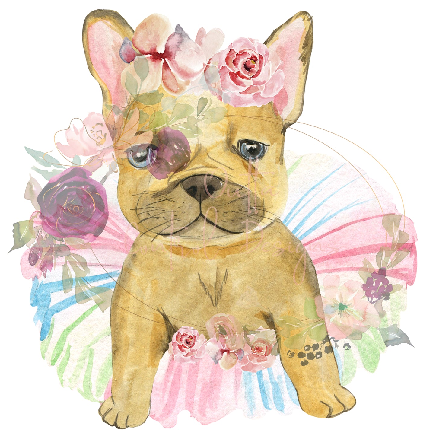 Frenchie in Tutu Ready To Press Sublimation Transfer