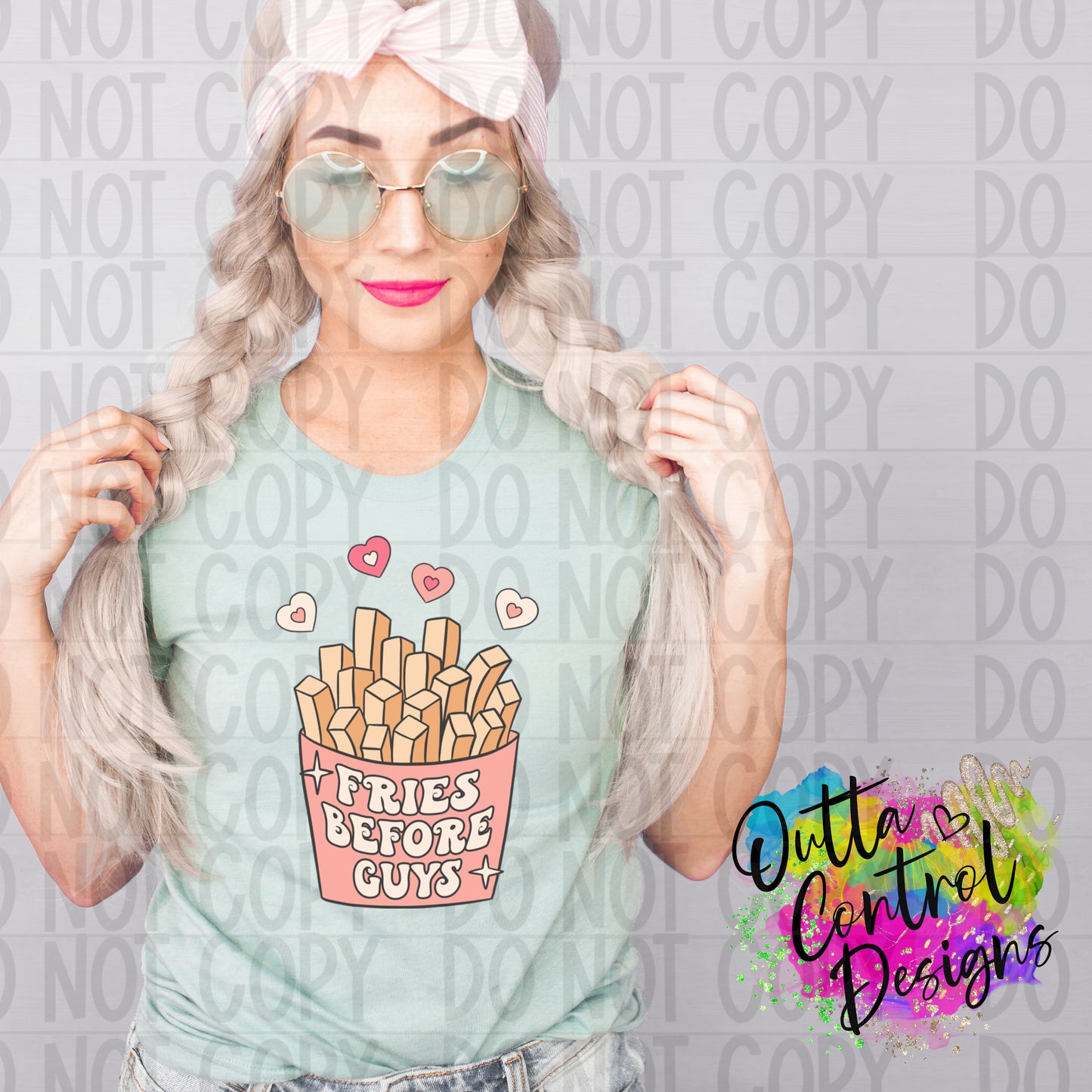 Fries before Guys Valentines Ready To Press Sublimation and DTF Transfer
