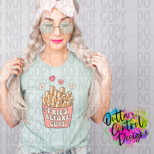 Fries before Guys Valentines Ready To Press Sublimation and DTF Transfer