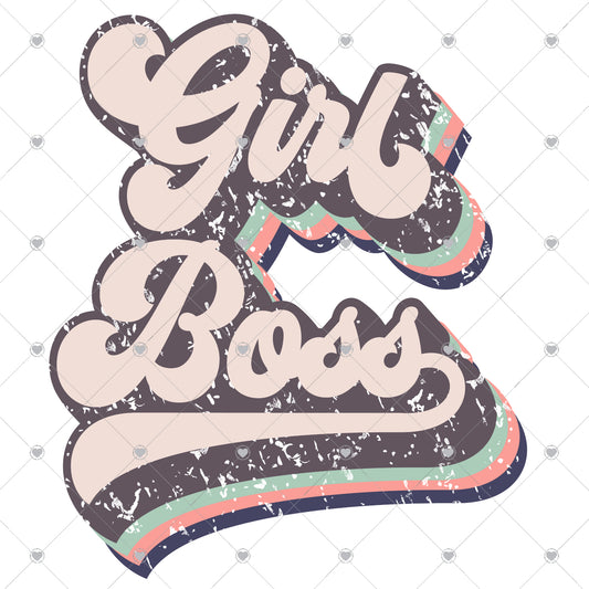 Girl Boss Vintage Ready To Press Sublimation and DTF Transfer