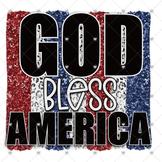 God Bless America Ready To Press Sublimation and DTF Transfer