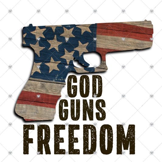 God Guns and Freedom Ready To Press Sublimation and DTF Transfer