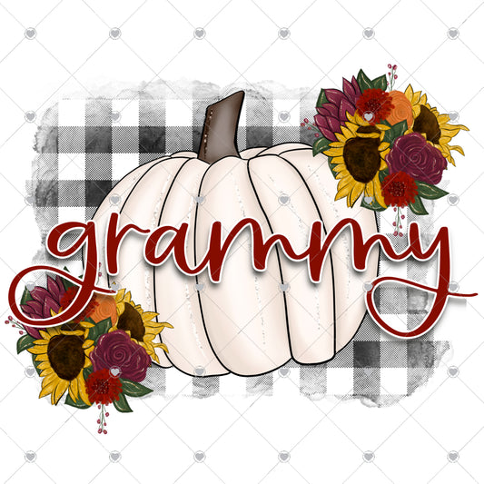 Grammy Pumpkin Plaid Ready To Press Sublimation and DTF Transfer
