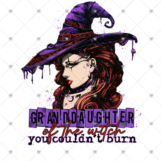 Granddaughter to the Witch Red/Purple Ready To Press Sublimation Transfer