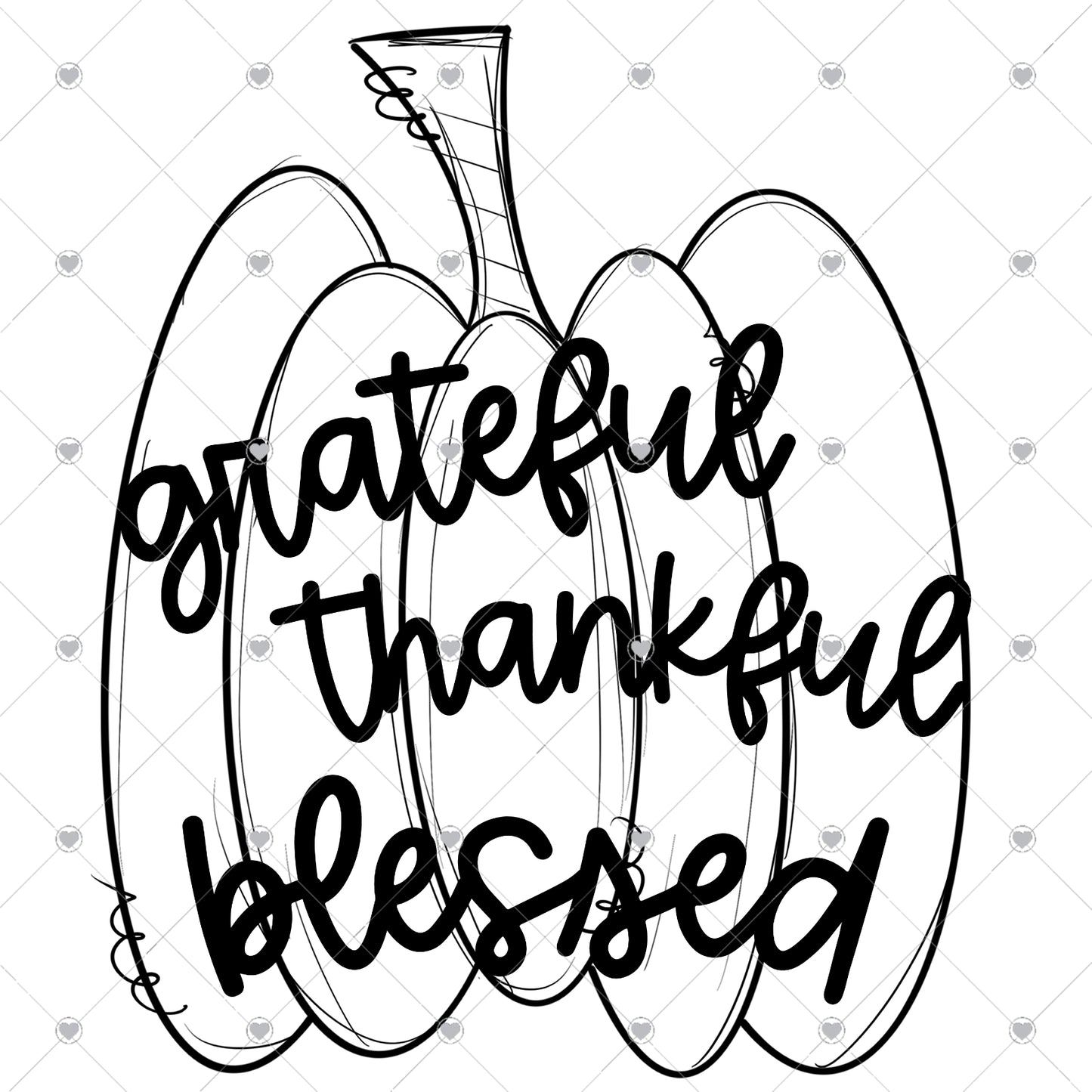 Grateful Thankful Blessed | Pumpkin Ready To Press Sublimation and DTF Transfer