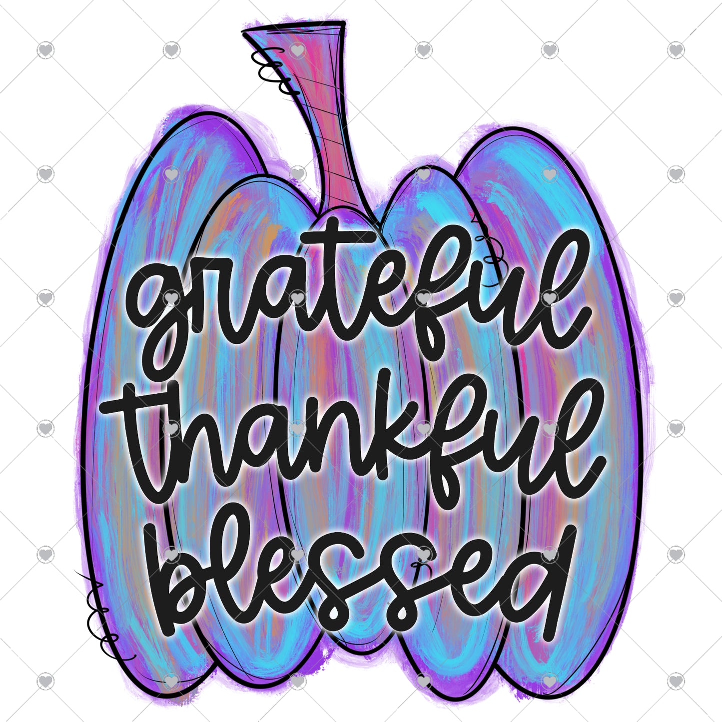 Grateful Thankful Blessed | Pumpkin 5 Ready To Press Sublimation and DTF Transfer