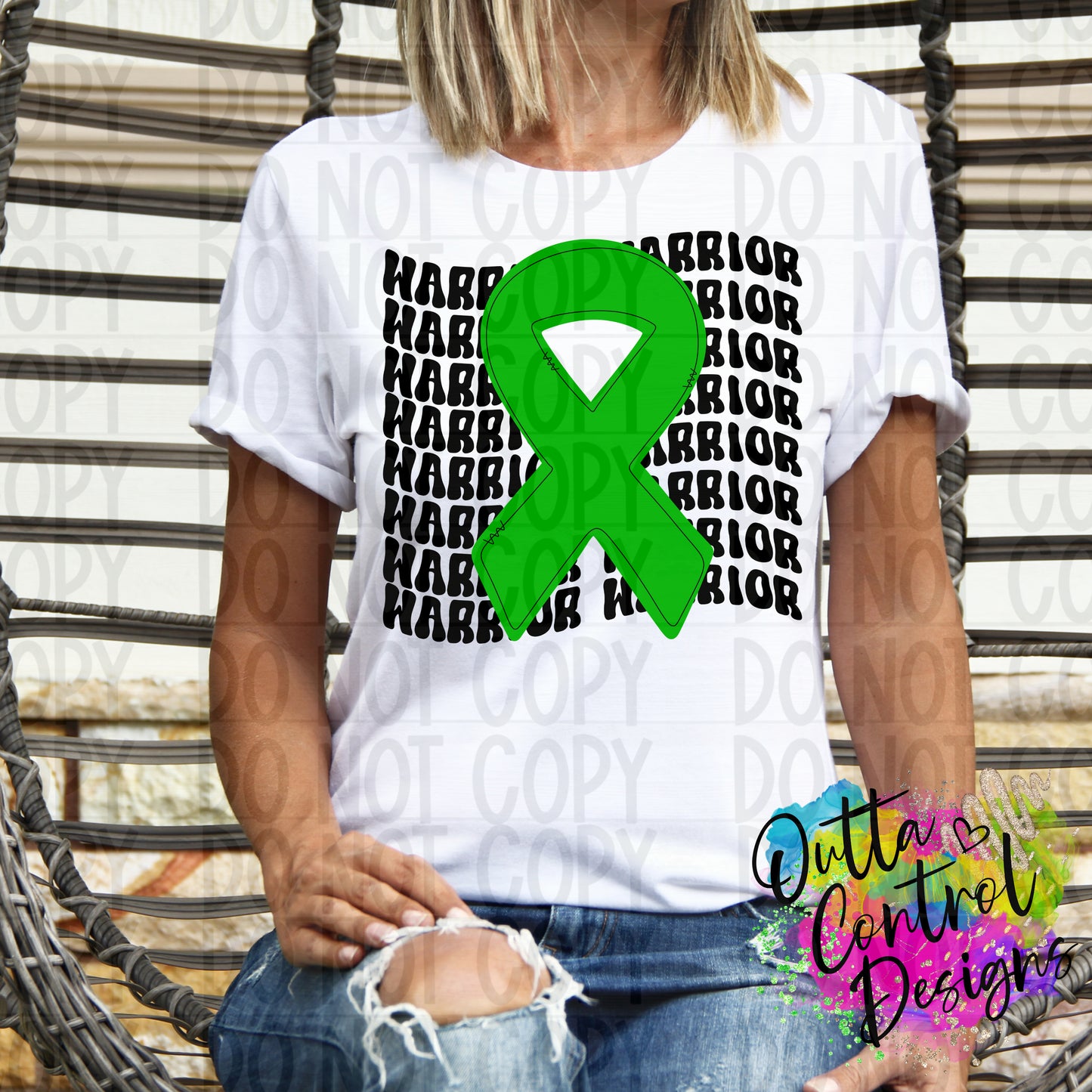 Green Ribbon Warrior Ready To Press Sublimation and DTF Transfer