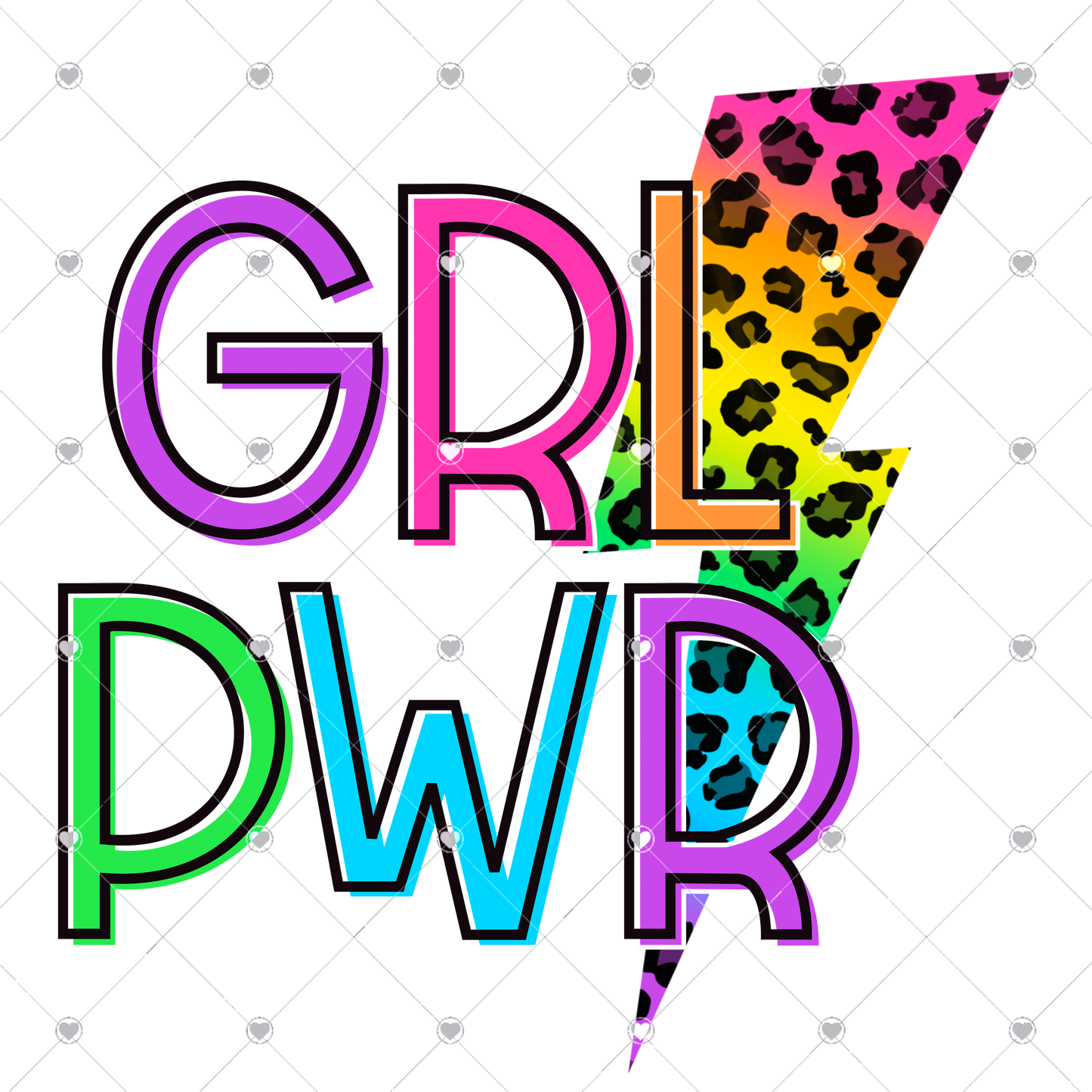 GRL PWR Colorful Ready To Press Sublimation Transfer