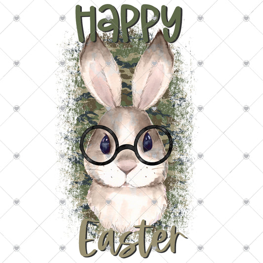 Happy Easter Bunny Camo Ready To Press Sublimation and DTF Transfer