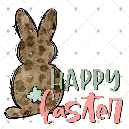Happy Easter Leopard Peep Ready To Press Sublimation and DTF Transfer