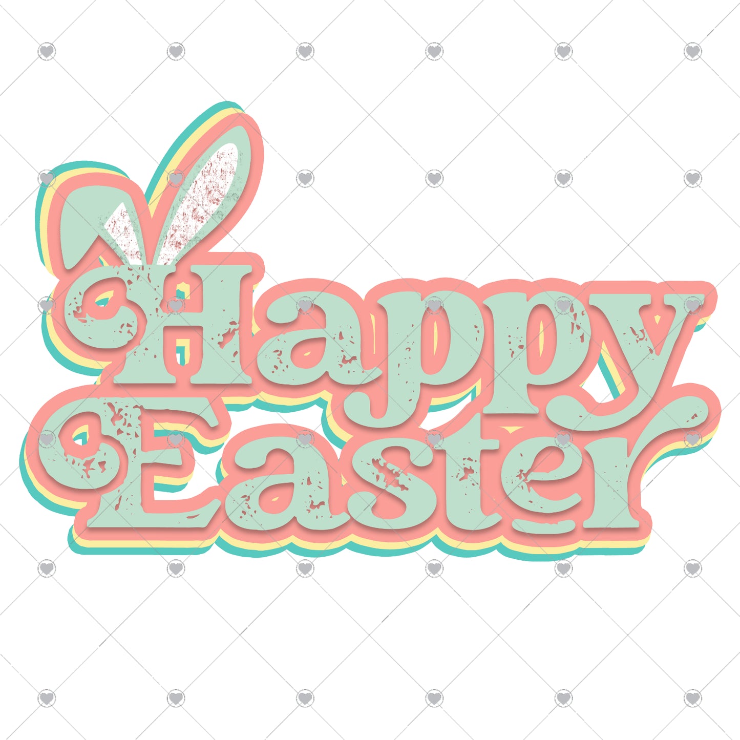 Happy Easter Retro Ready To Press Sublimation and DTF Transfer