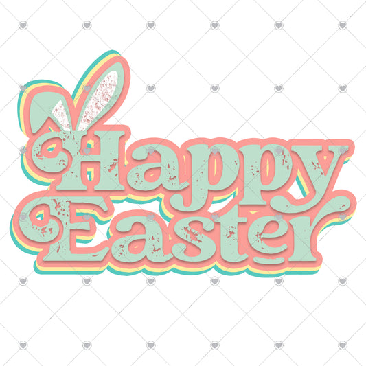 Happy Easter Retro Ready To Press Sublimation and DTF Transfer