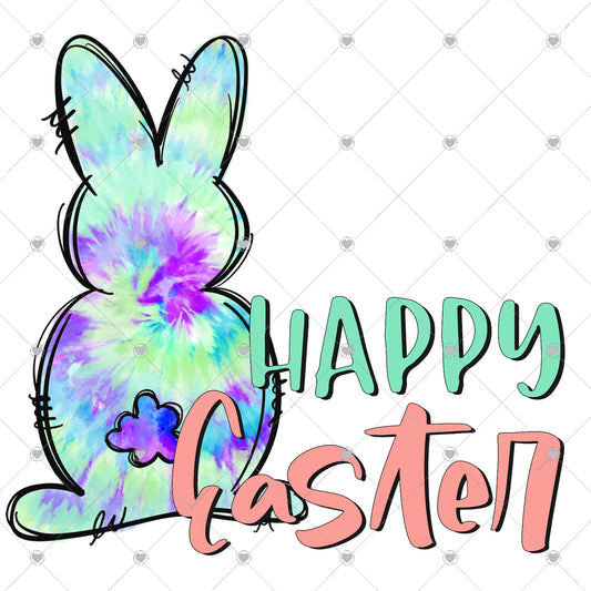 Happy Easter Tie Dye Peep Ready To Press Sublimation and DTF Transfer