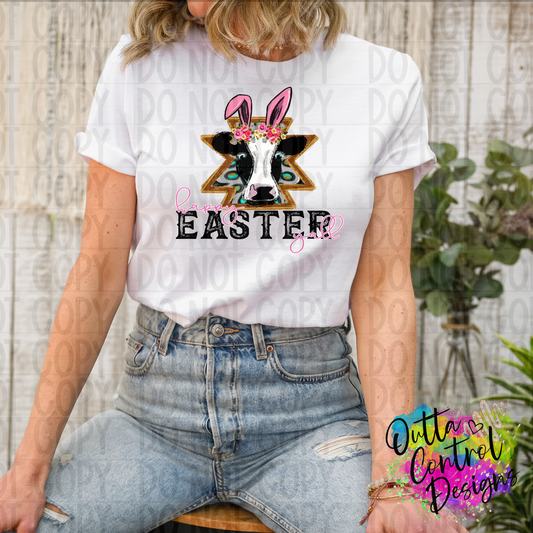 Happy Easter Ya'll Cow Bunny Western Concho Ready To Press Sublimation and DTF Transfer