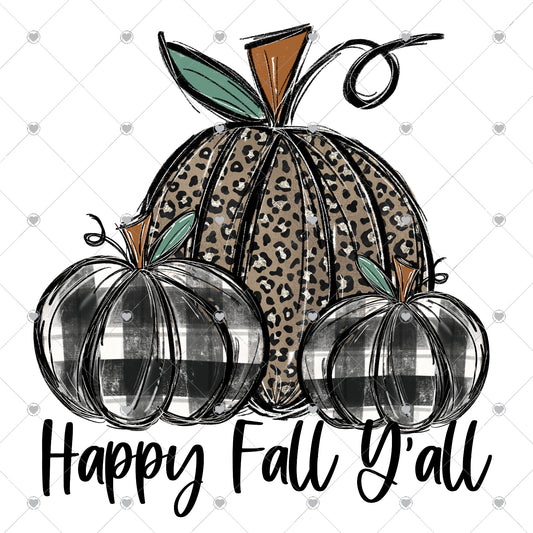 Happy Fall Yall | Plaid Pumpkins Ready To Press Sublimation and DTF Transfer