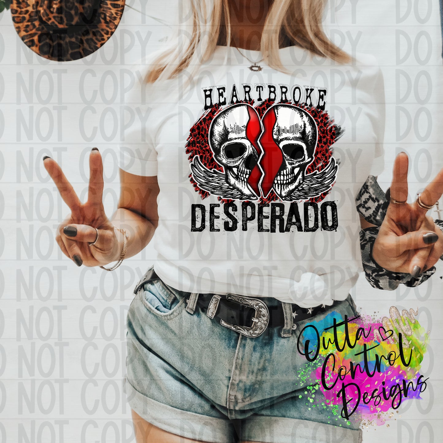 Heart Broke Desperado | 2 Ready to Press Sublimation and DTF Transfer