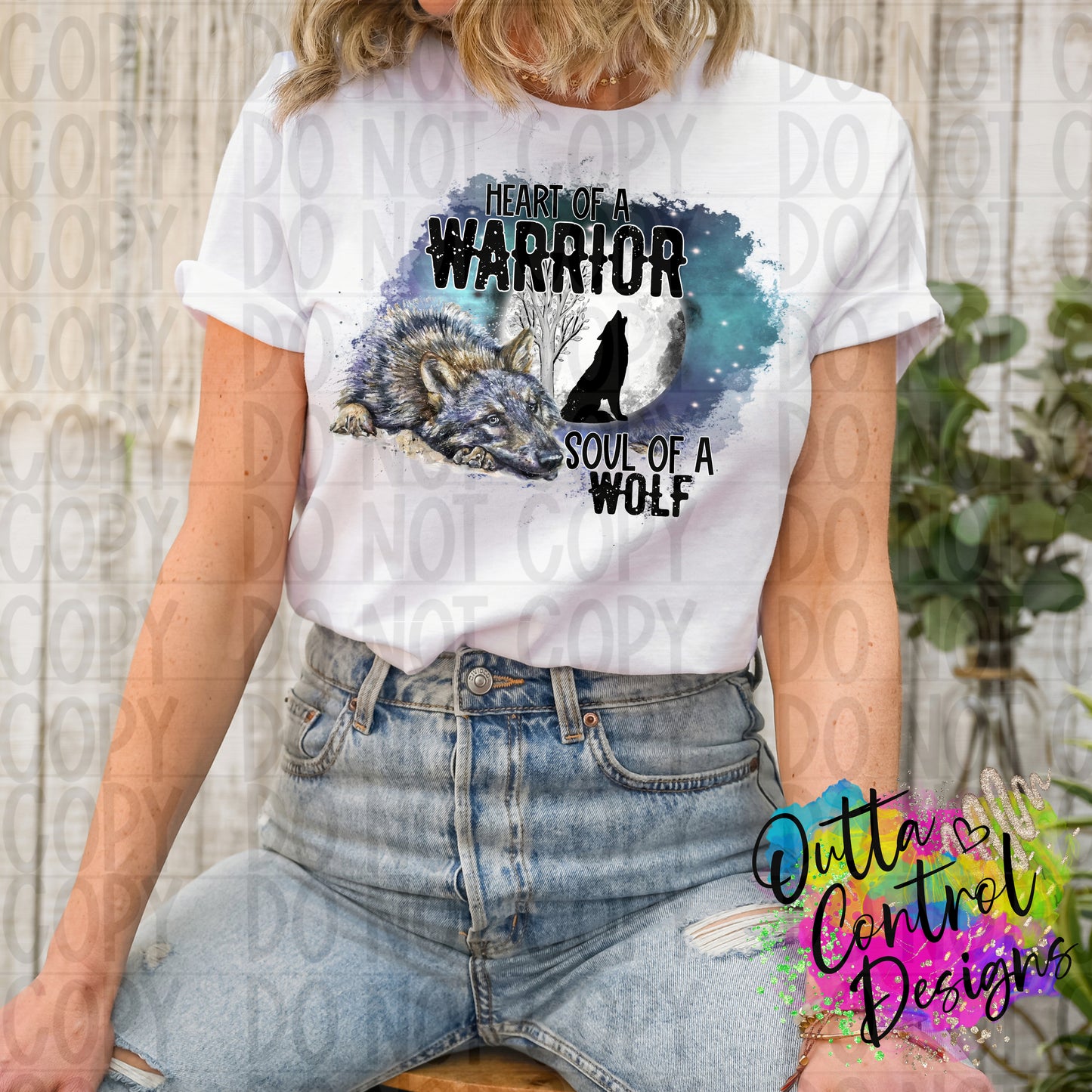 Heart of a Warrior Soul of a Wolf Ready To Press Sublimation and DTF Transfer