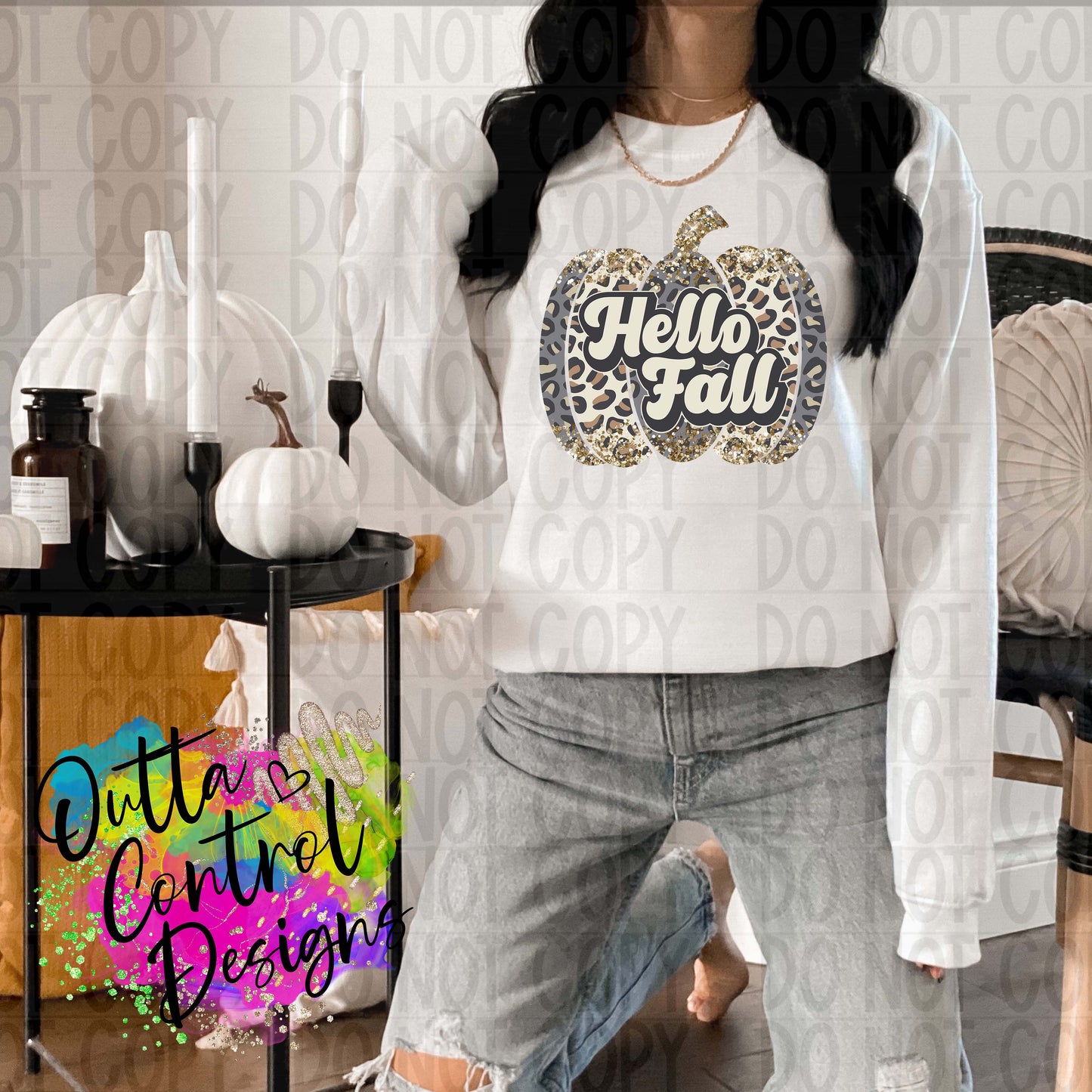 Hello Fall Leopard Ready To Press Sublimation and DTF Transfer