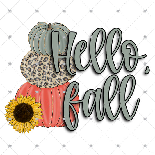 Hello Fall Pumpkin Ready To Press Sublimation and DTF Transfer