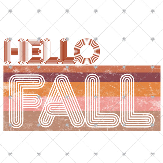 Hello Fall Retro Ready To Press Sublimation and DTF Transfer
