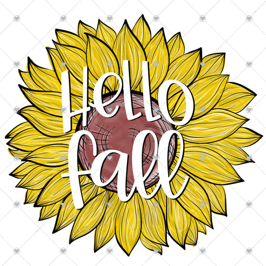 Hello Fall Sunflower Ready To Press Sublimation and DTF Transfer
