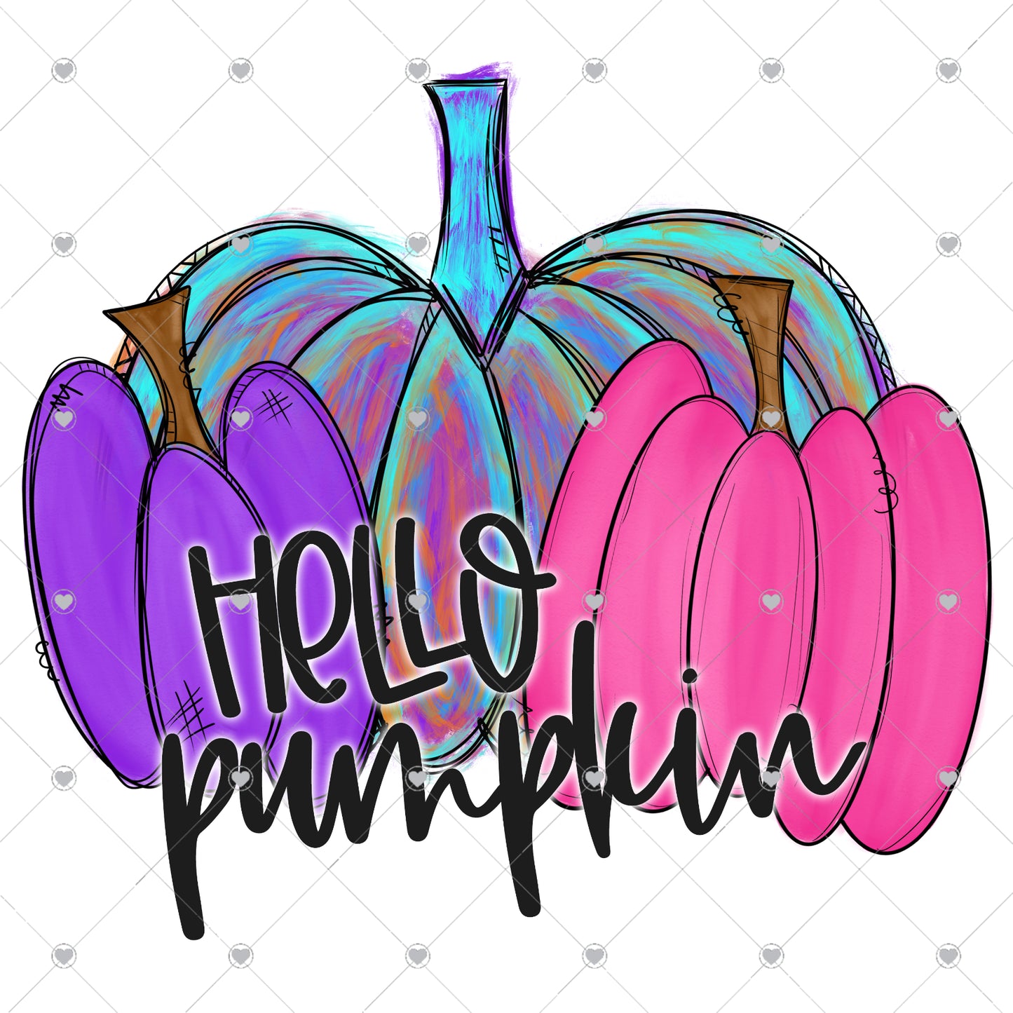 Hello Pumpkin Ready To Press Sublimation and DTF Transfer