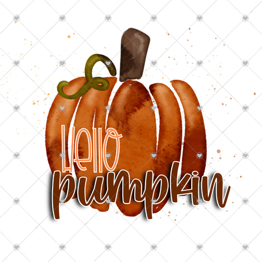 Hello Pumpkin Ready To Press Sublimation and DTF Transfer