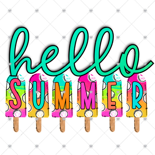 Hello Summer Ready To Press Sublimation and DTF Transfer