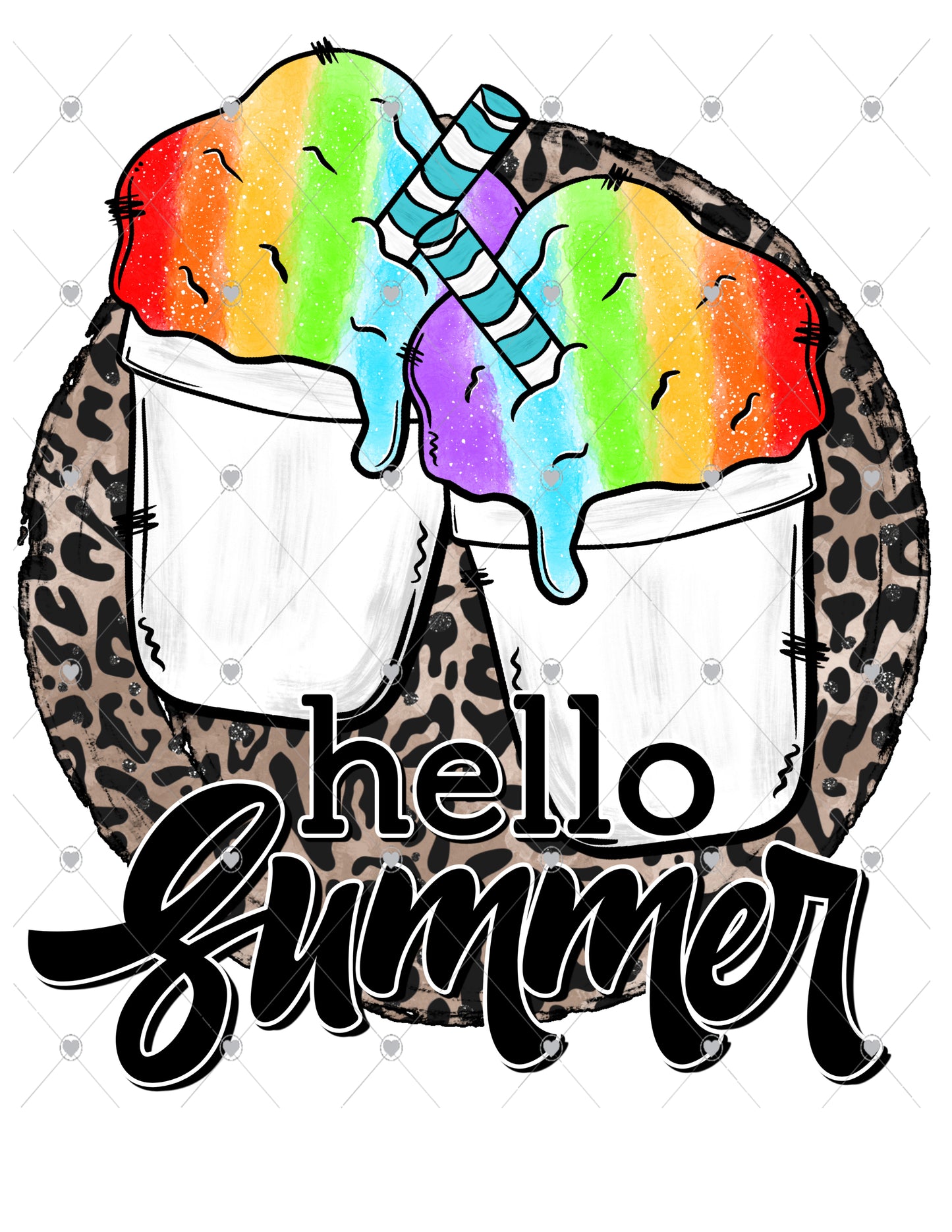 Hello Summer Leopard Ready To Press Sublimation Transfer