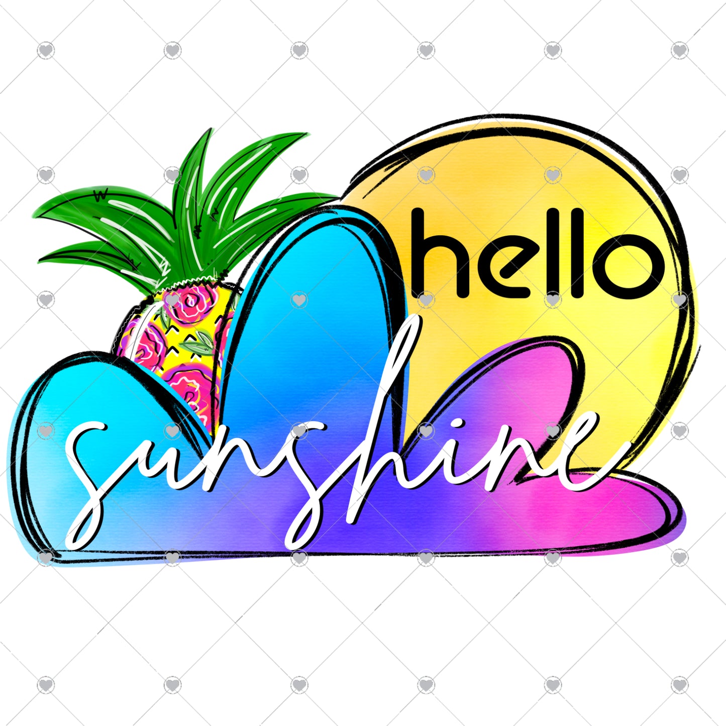 Hello Sunshine Ready To Press Sublimation and DTF Transfer