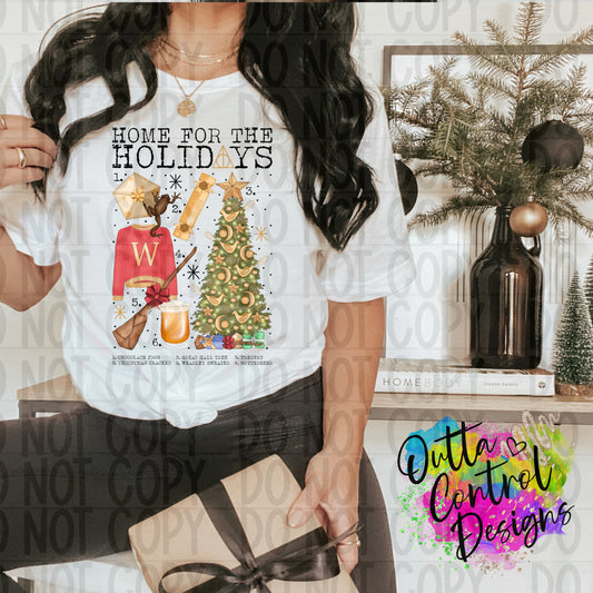 Home For The Holidays Wizard Ready To Press Sublimation and DTF Transfer