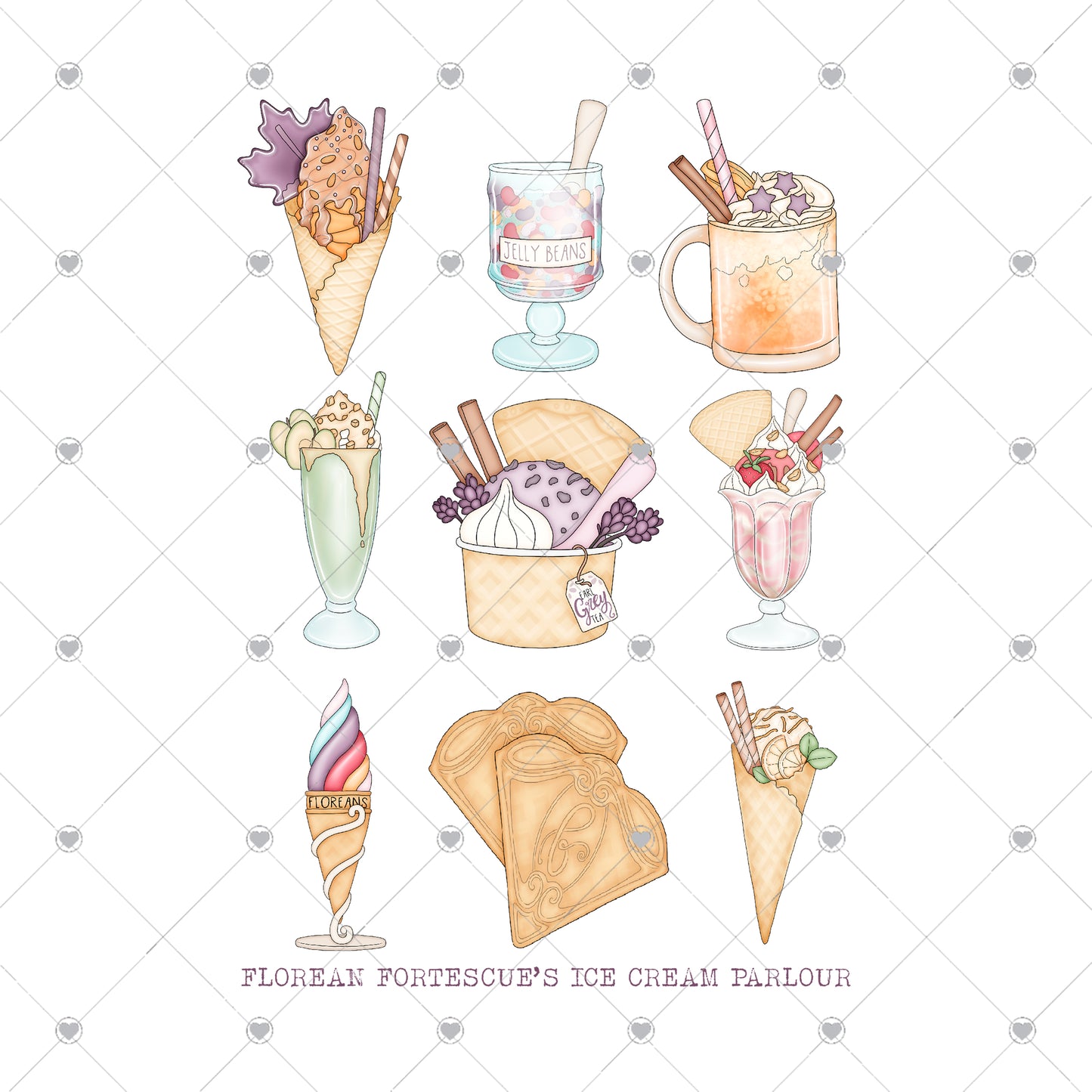 Ice cream parlor Ready To Press Sublimation and DTF Transfer