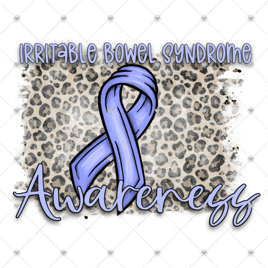 Irritable Bowel Syndrome Awareness Leopard Ready To Press Sublimation and DTF Transfer