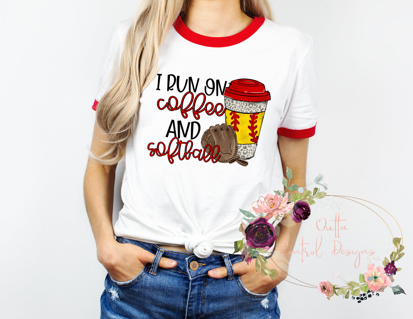 I Run on Coffee and Softball Ready To Press Sublimation Transfer