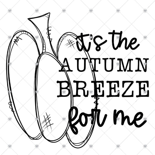 It's The Autumn Breeze For Me | Black Pumpkin Ready To Press Sublimation and DTF Transfer