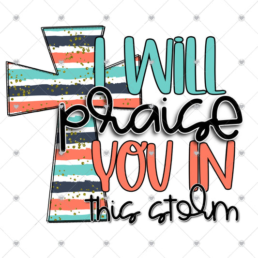 I Will Praise You In This Storm Ready To Press Sublimation and DTF Transfer