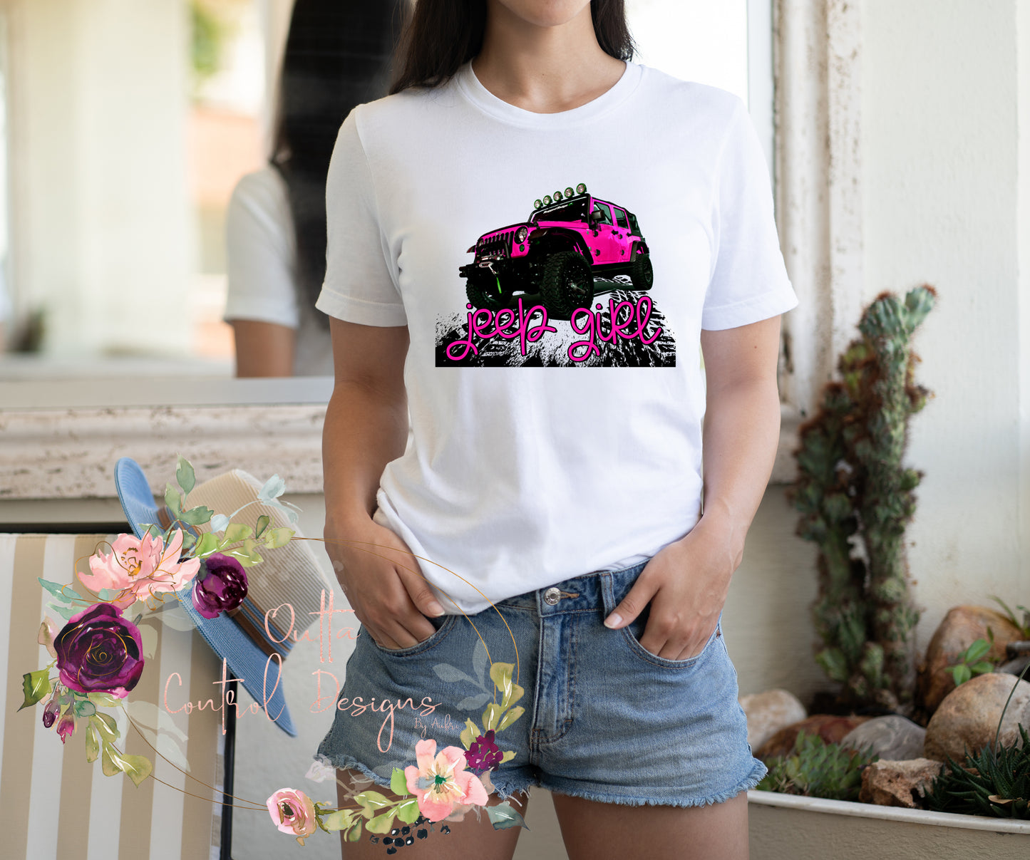 Jeep Girl Pink Ready To Press Sublimation and DTF Transfer