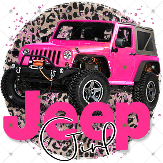 Jeep Girl Pink Ready To Press Sublimation and DTF Transfer