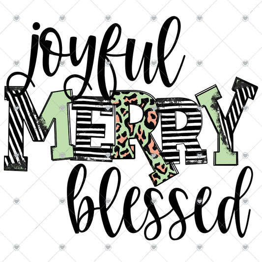 Joyful Merry And Blessed Leopard Ready To Press Sublimation and DTF Transfer