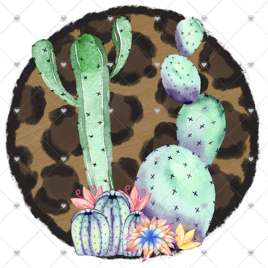 Cactus | Leopard Ready To Press Sublimation and DTF Transfer