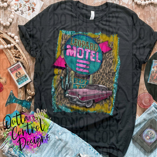 Leopard Hotel Ready To Press Sublimation and DTF Transfer