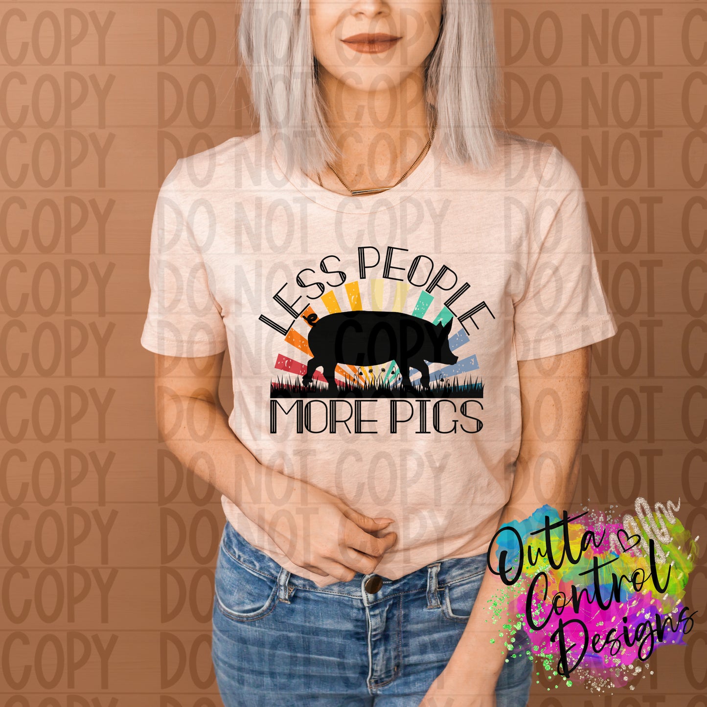 Less People More Pigs Ready To Press Sublimation and DTF Transfer