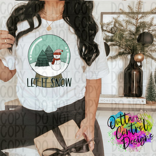 Let It Snow | Snow Globe Ready To Press Sublimation and DTF Transfer
