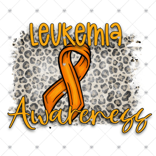 Leukemia Awareness Leopard Ready To Press Sublimation and DTF Transfer