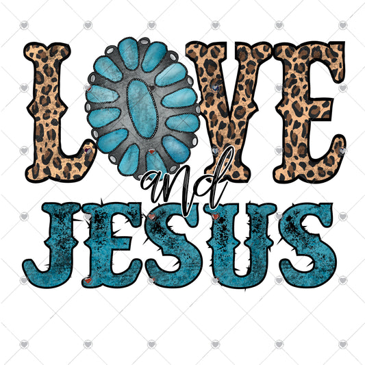 Love and Jesus Leopard Ready To Press Sublimation and DTF Transfer