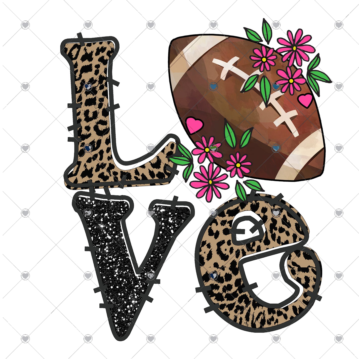 Football LOVE Ready To Press Sublimation and DTF Transfer
