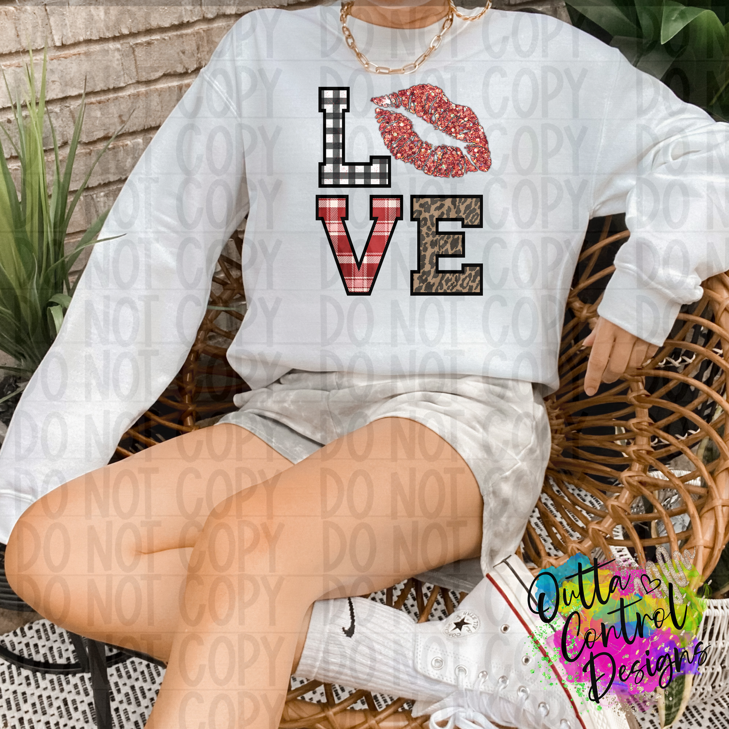 Love Leopard Plaid Kiss Ready To Press Sublimation and DTF Transfer