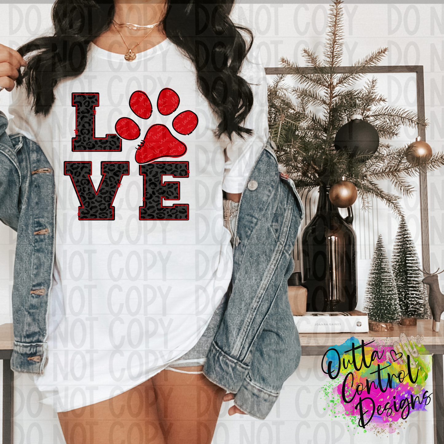 Love Red Paw Print Ready To Press Sublimation and DTF Transfer